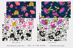 Midnight Hive - Seamless Honeybee Floral Patterns Collection Product Image 2