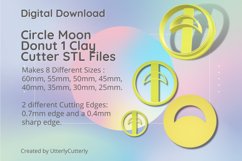 Circle Moon Donut 1 Earring Clay Cutter - Cookie Cutter Stl Product Image 1