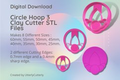 Circle Hoop 3 Earring Clay Cutter - Cookie Cutter STL File Product Image 1