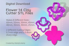 Flower 14 Earring Clay Cutter - Cookie Cutter STL Files Product Image 1