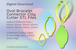 Oval Bracelet Connector Clay Cutter - Cookie Cutter STL File Product Image 1