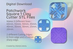Patchwork Square 1 Earring Clay Cutter - Cookie Cutter STL Product Image 1