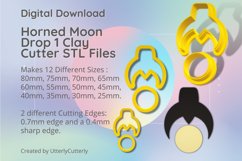 Horned Moon 1 Earring Clay Cutter - Cookie Cutter STL Product Image 1