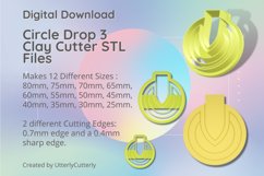 Circle Drop 3 Clay Cutter - Cookie Cutter STL File Product Image 1