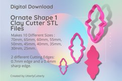 Ornate Shape 1 Earring Clay Cutter - Cookie Cutter Stl Product Image 1