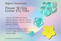 Flower 18 Clay Cutter - Cookie Cutter STL File Product Image 1