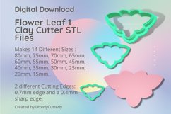 Flower Leaf 1 Clay Cutter - Cookie Cutter STL File Product Image 1