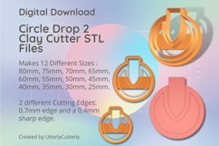 Circle Drop 2 Clay Cutter - Cookie Cutter STL File Product Image 1