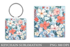 Crocus Flowers Keychain. Spring Keychain Sublimation Product Image 1