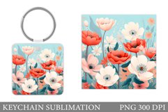 Flowers Keychain Design. Wildflowers Summer Keychain Product Image 1