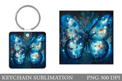 Butterfly Keychain Design. Butterfly Square Keychain Product Image 1