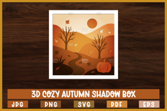 Autumn landscape shadow box ,Autumn Paper cut Product Image 1