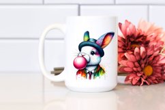 Vibrant Bunny Blowing Chewing Gum | Sublimation | Clipart Product Image 2