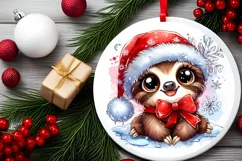 Round Christmas Ornament Sublimation|Clipart Product Image 2