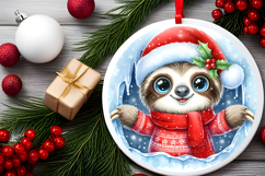 Round Christmass Ornament PNG Product Image 2