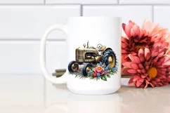 Vintage Tractor with Flowers and USA Flag Product Image 2