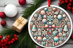 Round Christmas Ornament Sublimation|Clipart Product Image 1
