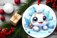 Round Christmas Ornament Sublimation|Clipart Product Image 2