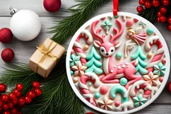 Round Christmas Ornament Sublimation|Clipart Product Image 1