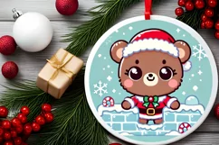 Round Christmas Ornament Sublimation|Clipart Product Image 2