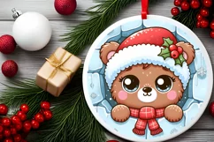 Round Christmas Ornament Sublimation|Clipart Product Image 2