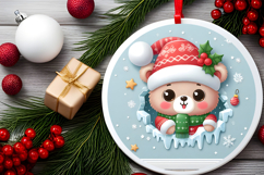 Round Christmass Ornament PNG Product Image 2