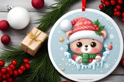Round Christmas Ornament Sublimation|Clipart Product Image 2
