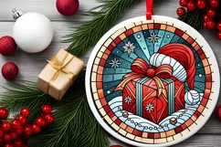 Round Christmas Ornament Sublimation|Clipart Product Image 1