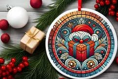 Round Christmas Ornament Sublimation|Clipart Product Image 1