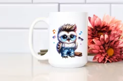 Excited Baby Owl Sitting, Transparent PNG Product Image 2