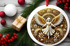 Round Christmas Ornament Sublimation|Clipart Product Image 1