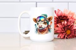 Playful Baby Cow with Skier&#039;s Goggles, High-Res PNG Product Image 2