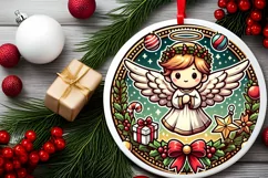 Round Christmas Ornament Sublimation|Clipart Product Image 1