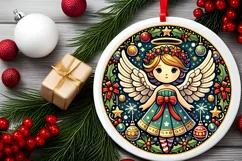 Round Christmas Ornament Sublimation|Clipart Product Image 1