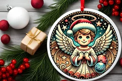 Round Christmas Ornament Sublimation|Clipart Product Image 1