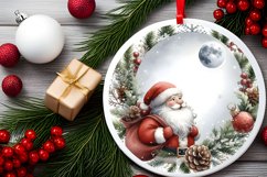 Watercolor Winter Scene with Santa and Mountains PNG Product Image 2