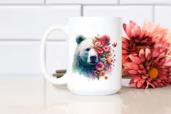 Vibrant Bear made of Flowers | Sublimation | Clipart Product Image 2
