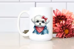 Baby Maltese Bandana Raincoat Clipart Product Image 2