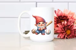 Cute Baby Gnome Playing Baseball in Pastel Product Image 2