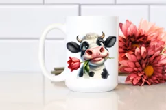 Bored Goofy Tulip Cow Sublimation Clipart Product Image 2
