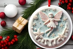 Round Christmas Ornament Sublimation|Clipart Product Image 1