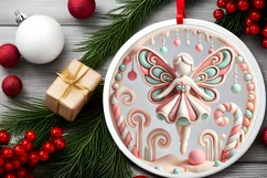 Round Christmas Ornament Sublimation|Clipart Product Image 1