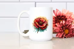 Colorful Stained Poppy | Watercolor Clipart Product Image 2