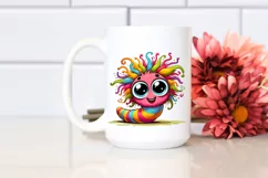 cute Crazy Cartoon Worm with Big Eyes | Sublimation | Product Image 1