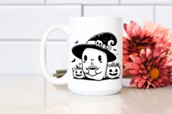 Cute Ghost Wearing Cap Holding Tea PNG Product Image 2