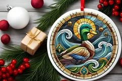 Round Christmas Ornament Sublimation|Clipart Product Image 1