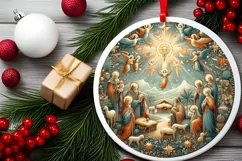 Round Christmas Ornament Sublimation|Clipart Product Image 2