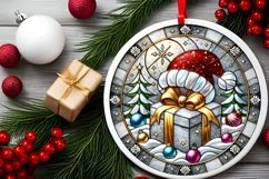 Round Christmas Ornament Sublimation|Clipart Product Image 1