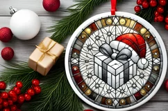 Round Christmas Ornament Sublimation|Clipart Product Image 1