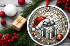 Round Christmas Ornament Sublimation|Clipart Product Image 1